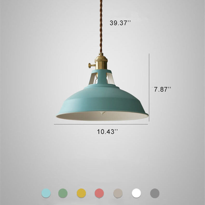 Barn Shade Pendant Light | Industrial Coloured Metal - Zikora