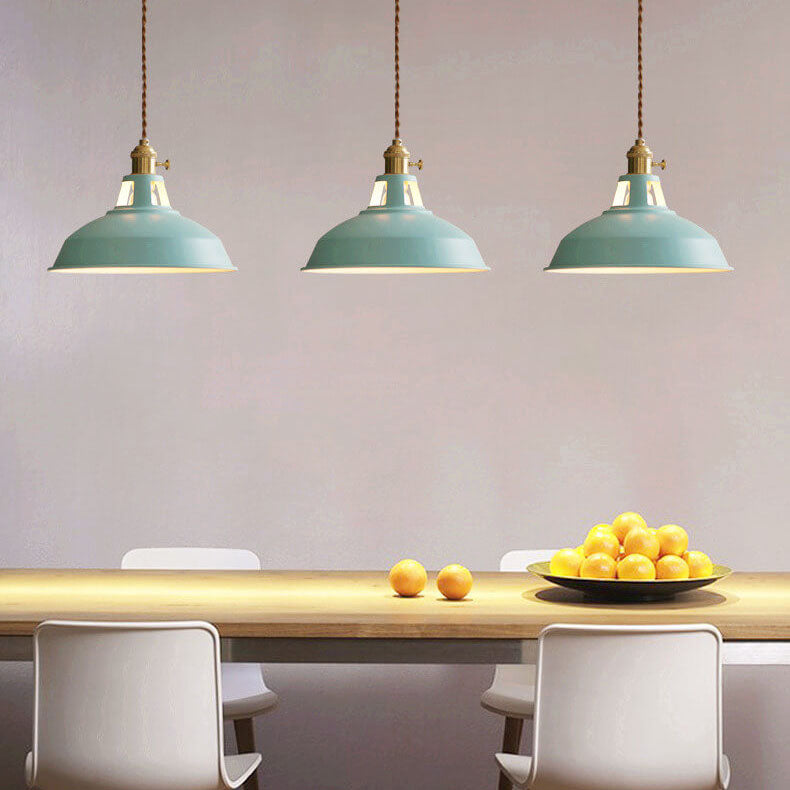 Barn Shade Pendant Light | Industrial Coloured Metal - Zikora