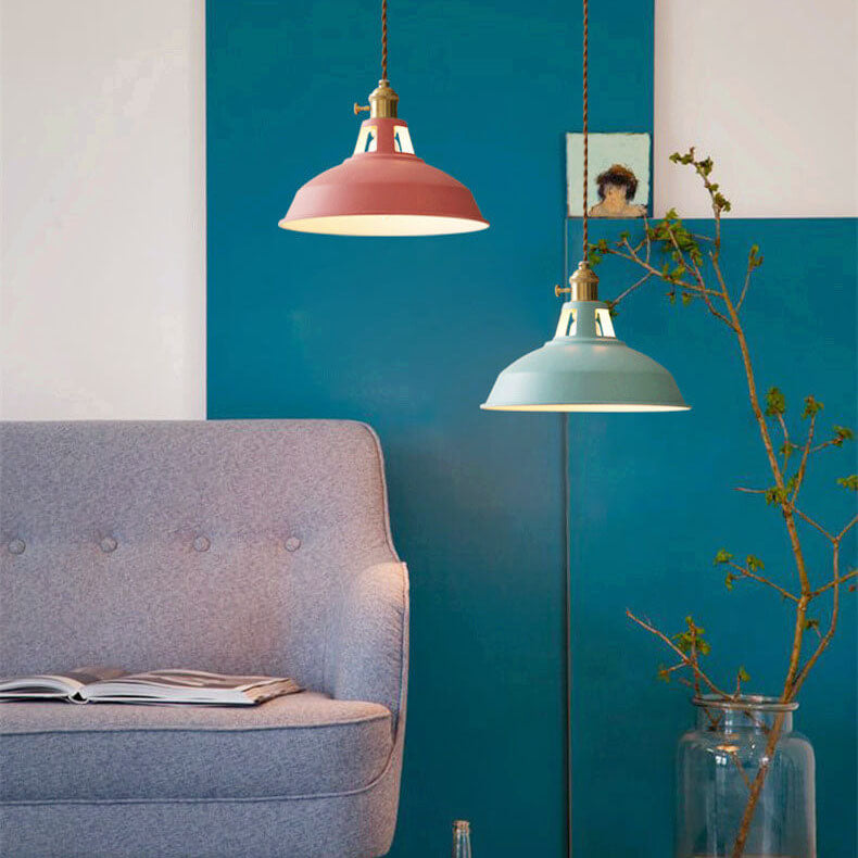 Barn Shade Pendant Light | Industrial Coloured Metal - Zikora