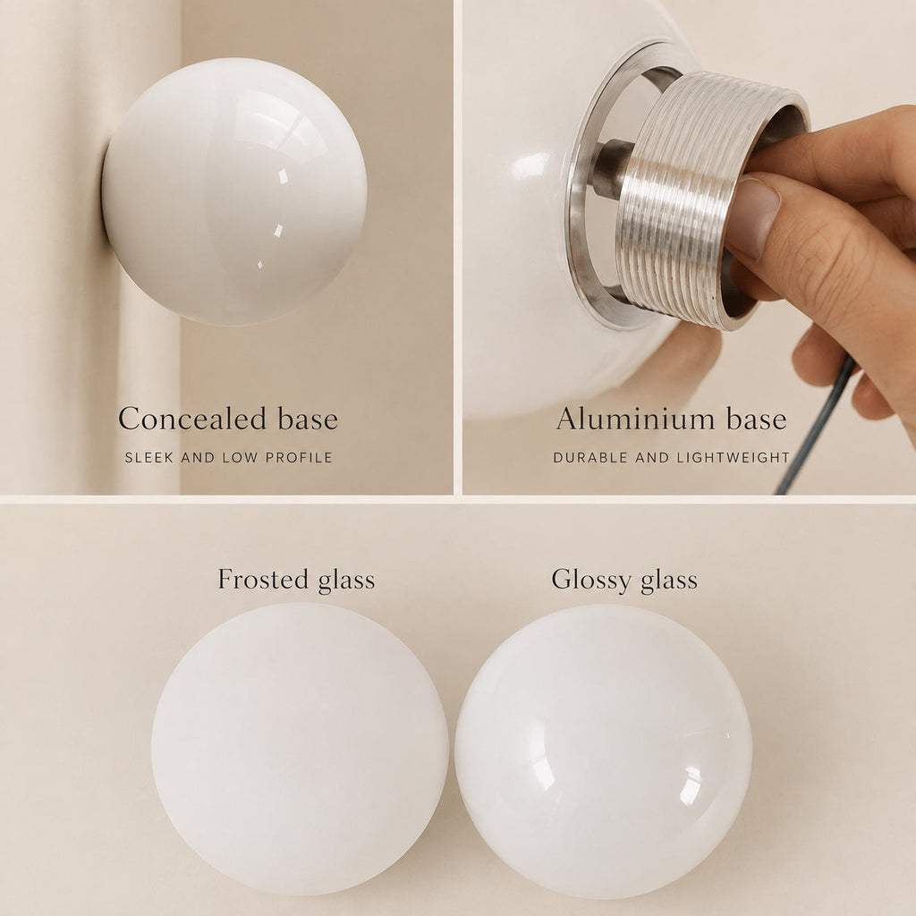 Round Glass Orb Wall Light - Zikora